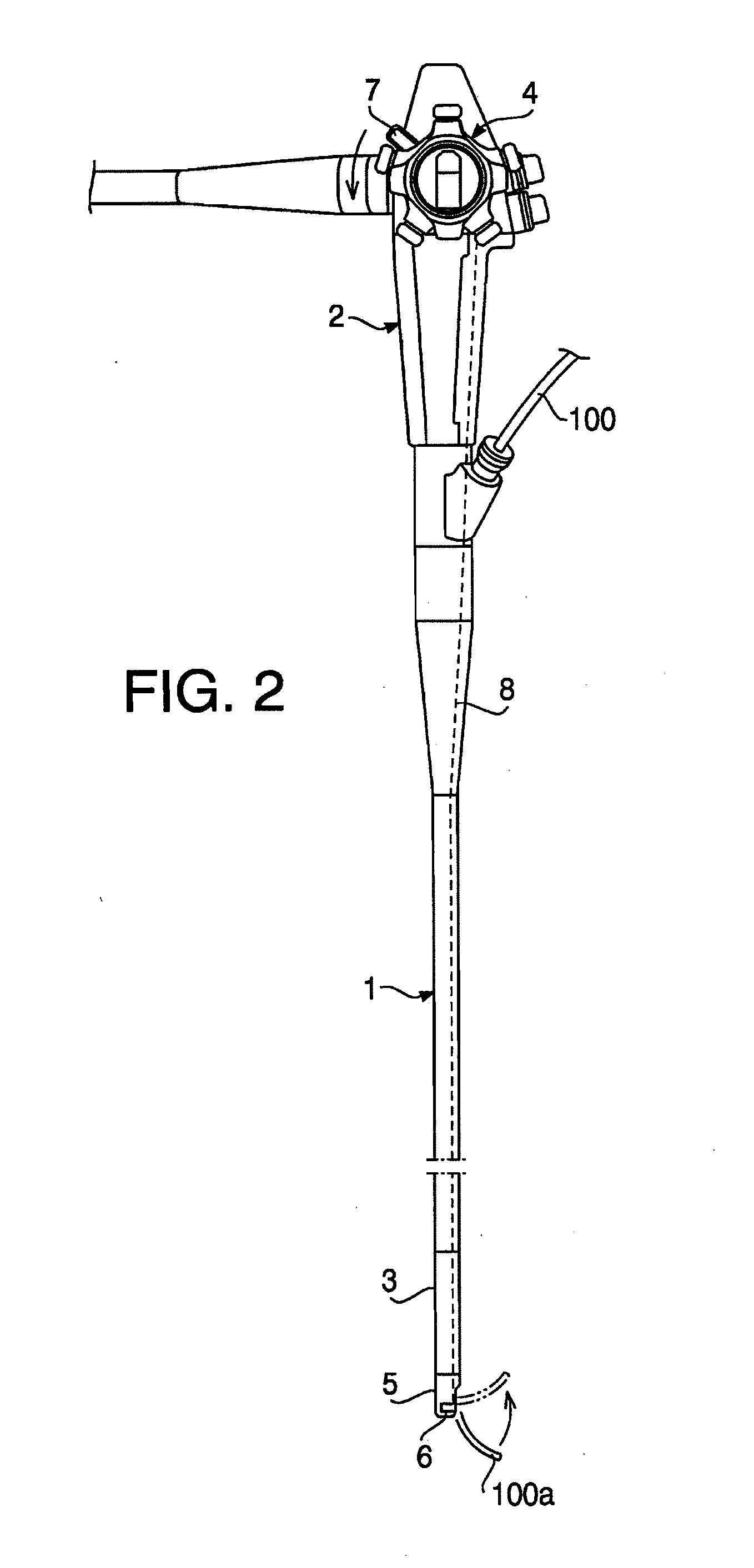 Endoscope and instrument lifting operation device for the same