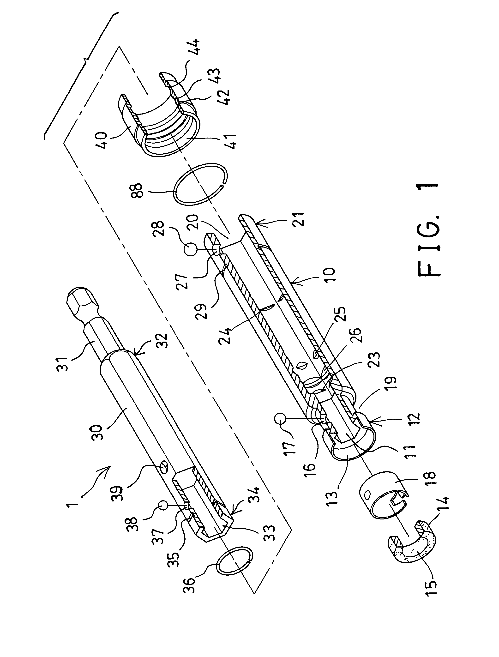 Tool retaining or connecting device