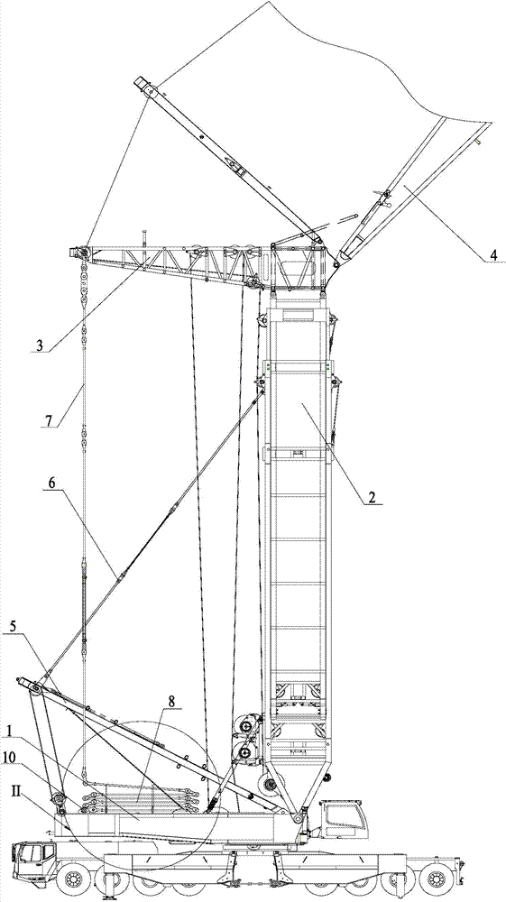 Crane and arm rising method thereof