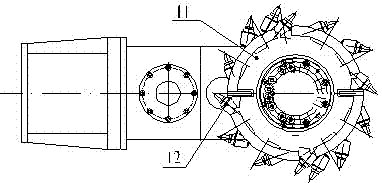 Tunnelling and excavating integrated machine cutting head