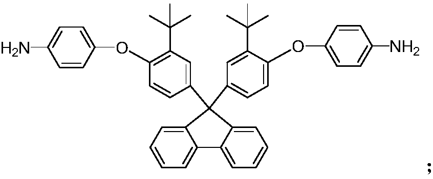 A kind of aromatic diamine monomer containing bis-tert-butyl structure and its preparation method and application