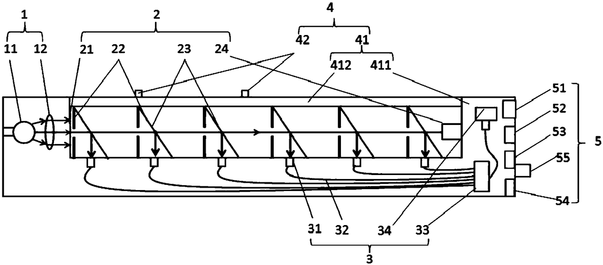 Segmented light path-based water absorption coefficient measuring device