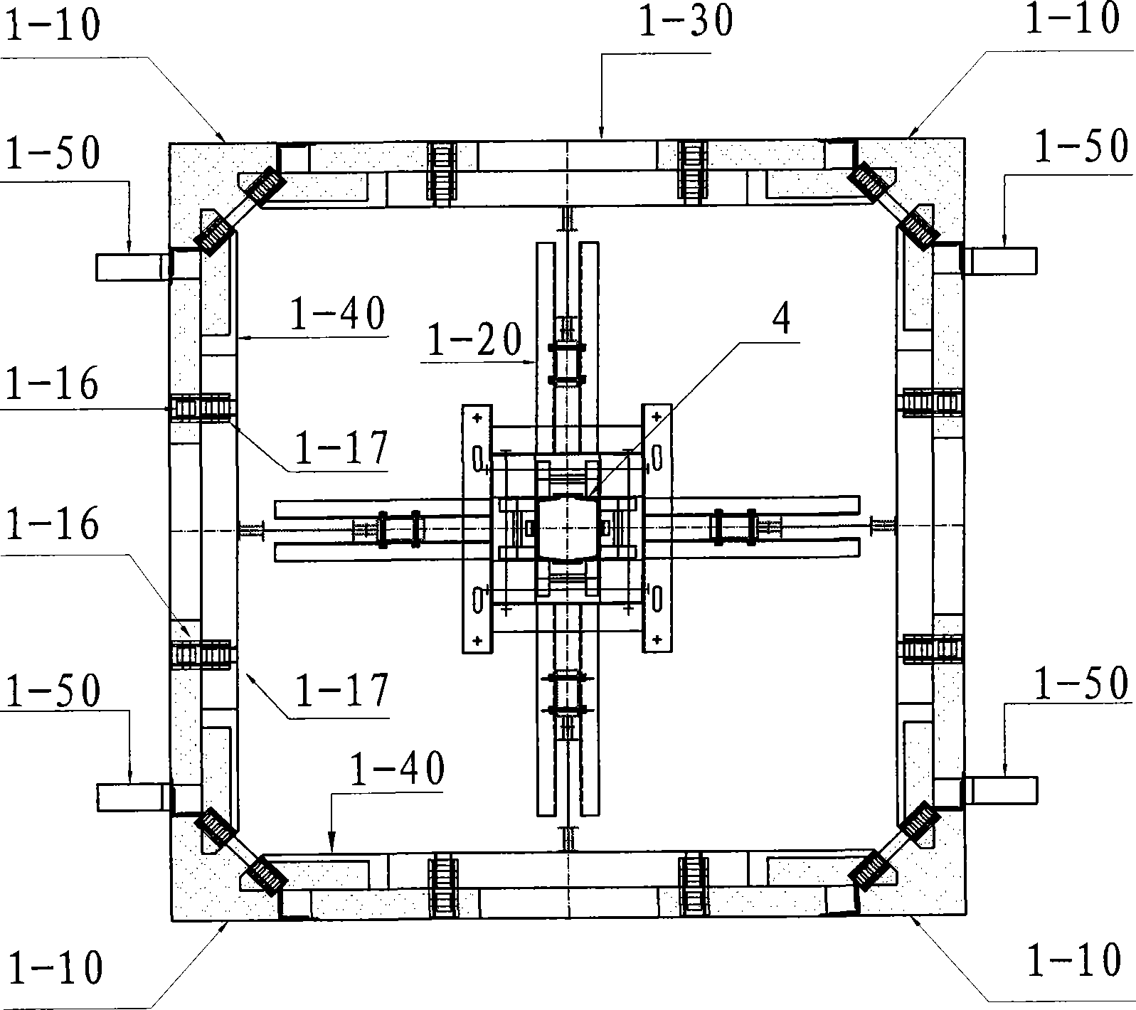 Instrumental climbing formwork for building vertical shaft/elevator shaft