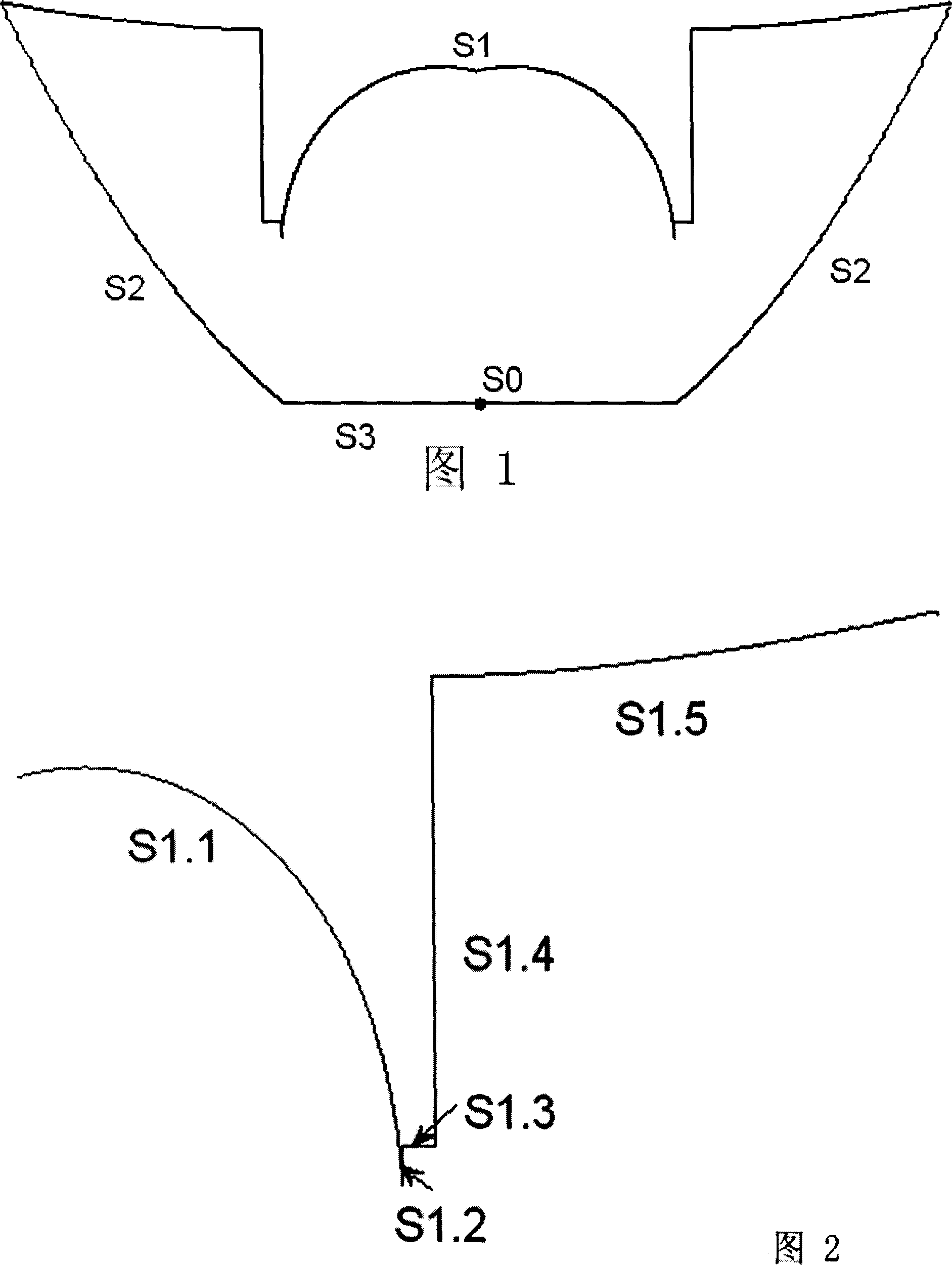 Refraction free curve design method for uniform lighting and its lens