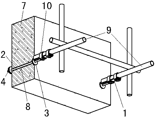 Wall linking method of scaffold and wall-linking member used by scaffold
