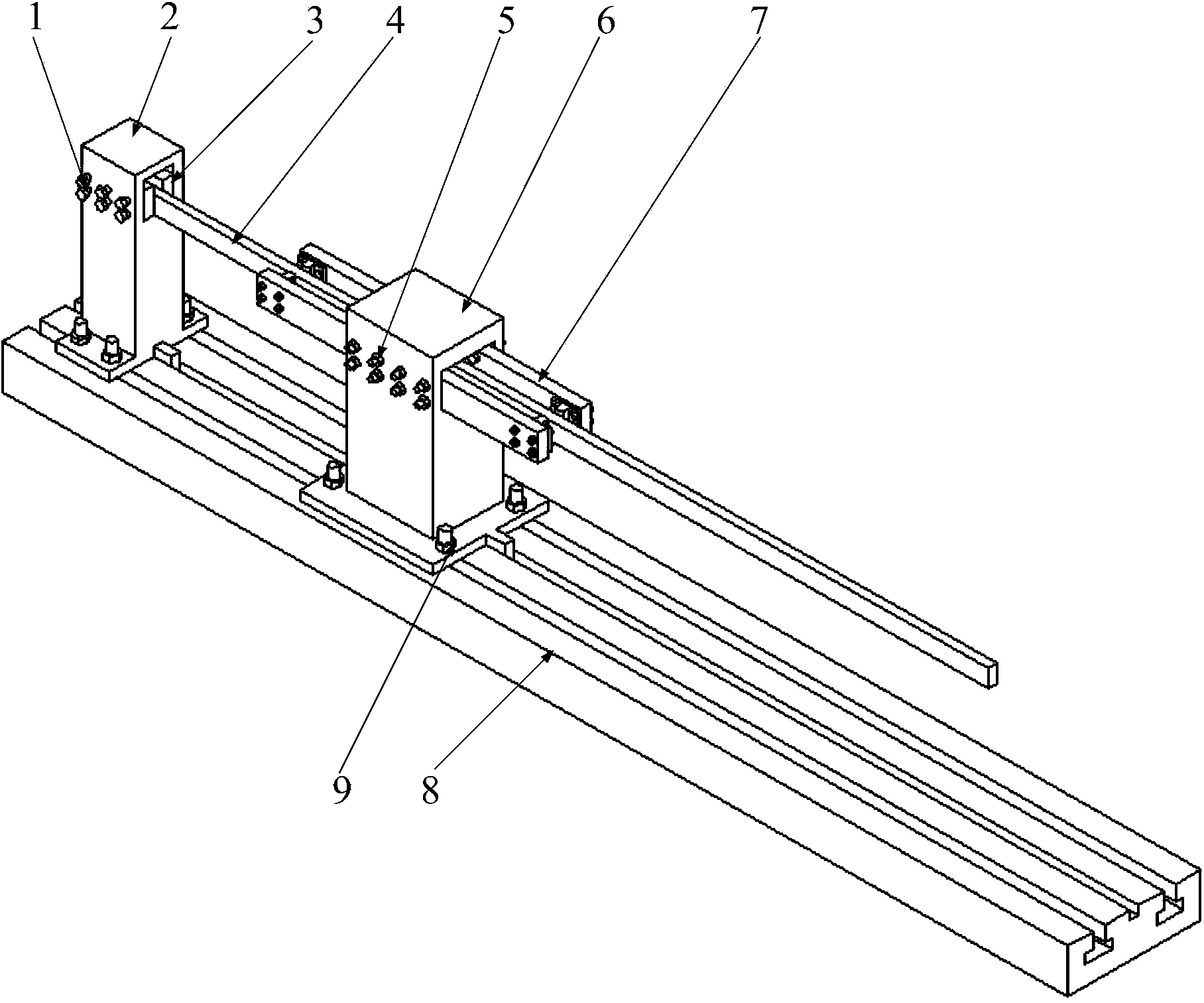 Adjustable gap nonlinear research test bed and use method thereof