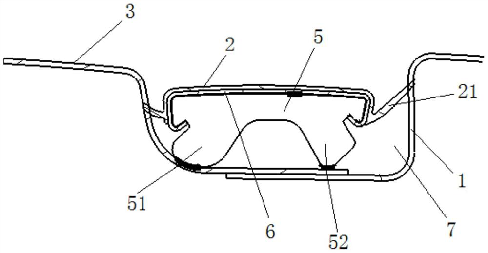 Front section and rear end limiting structure of automobile roof trim strip