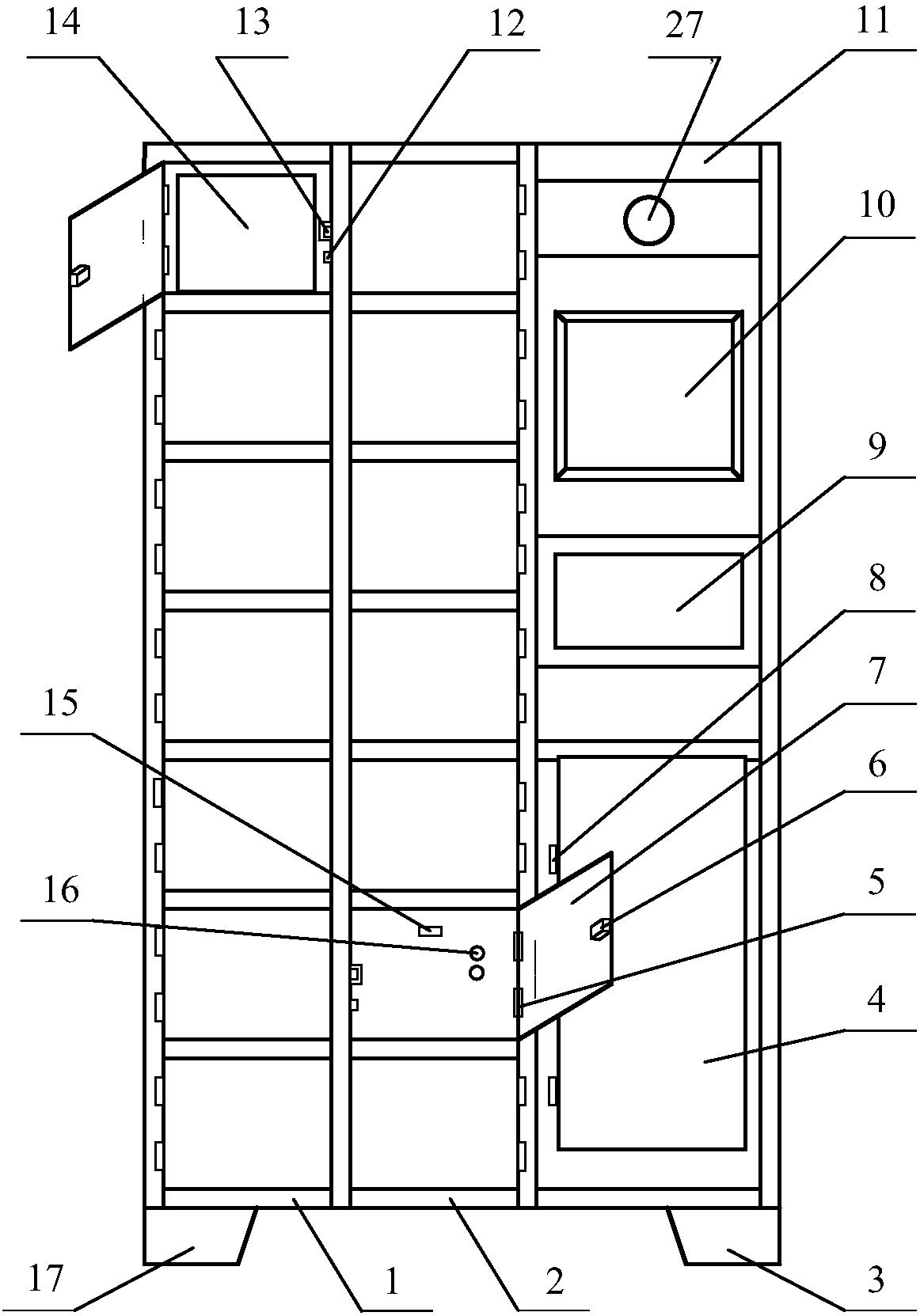 Intelligent charging and exchanging cabinet for shared batteries and charging and exchanging management control method