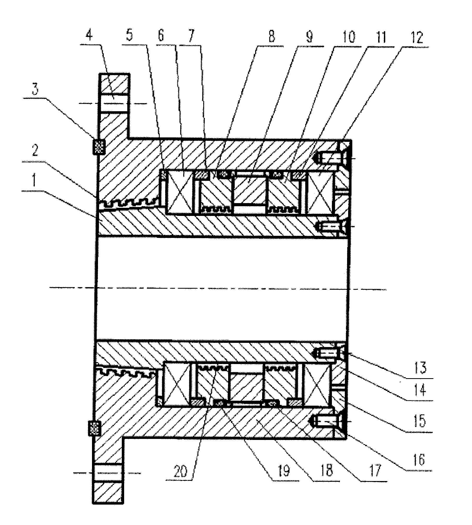 Combined sealing device for a rotary shaft