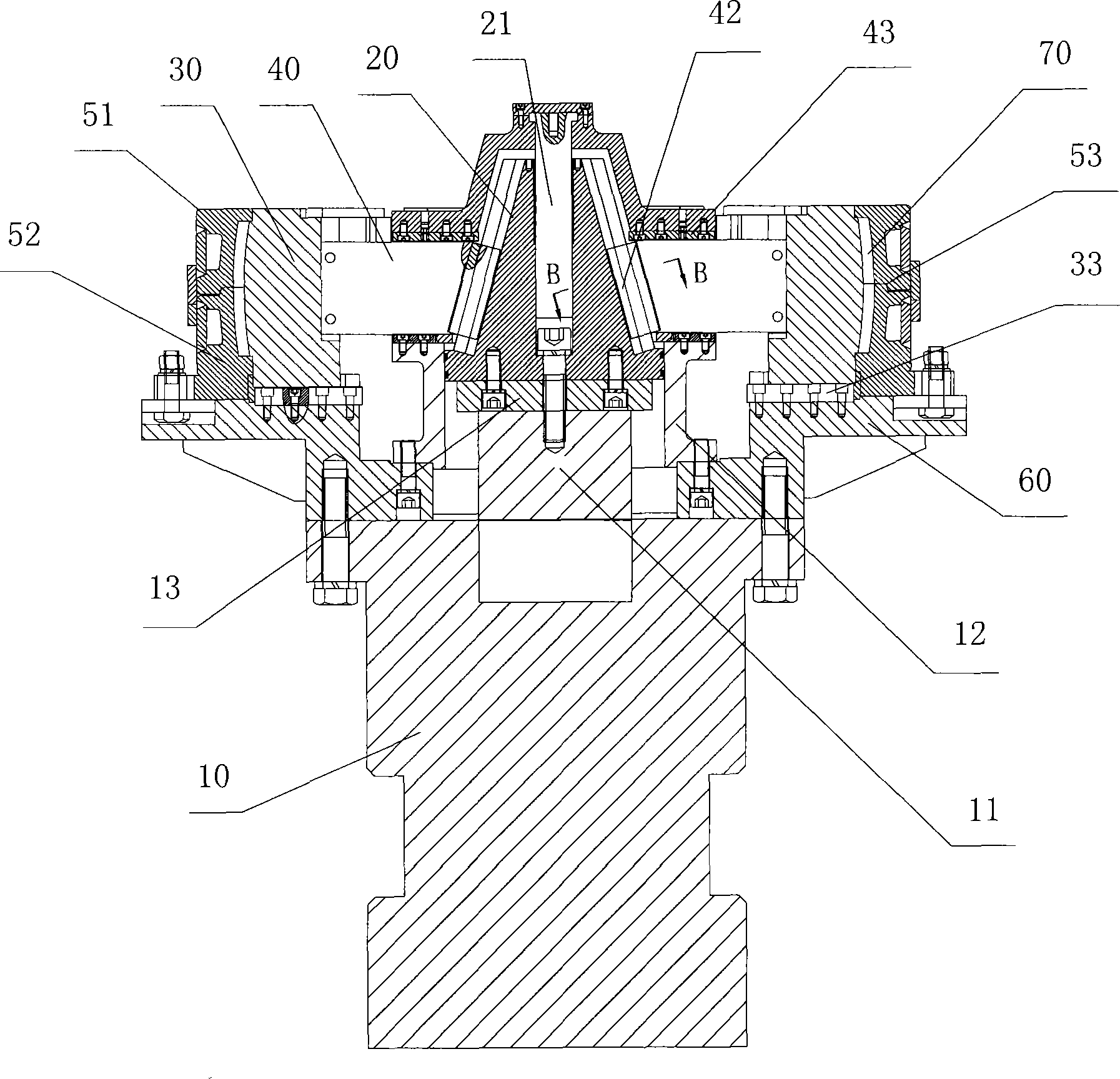 Method for producing prevulcanization ring-shaped tire tread and vulcanization device therefor