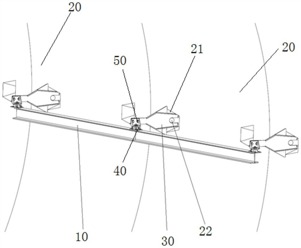 Hanging structure, tunnel rail robot and tunnel