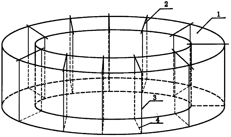 Ring-duct net cage for breeding of oriental weatherfish