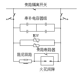 Protection device and series compensation system for metal oxide varistor in series compensation