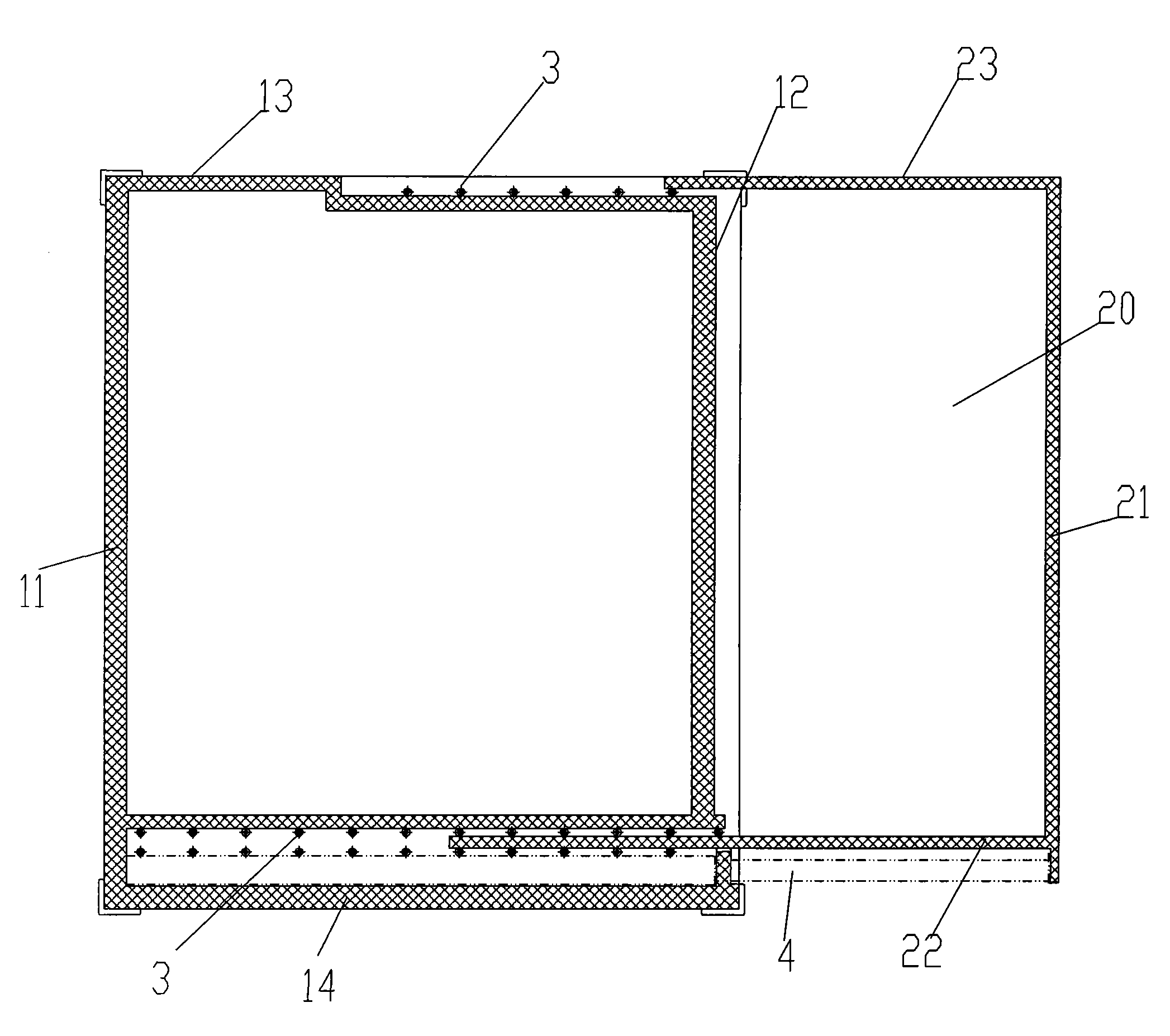 Extensible medical examination box body