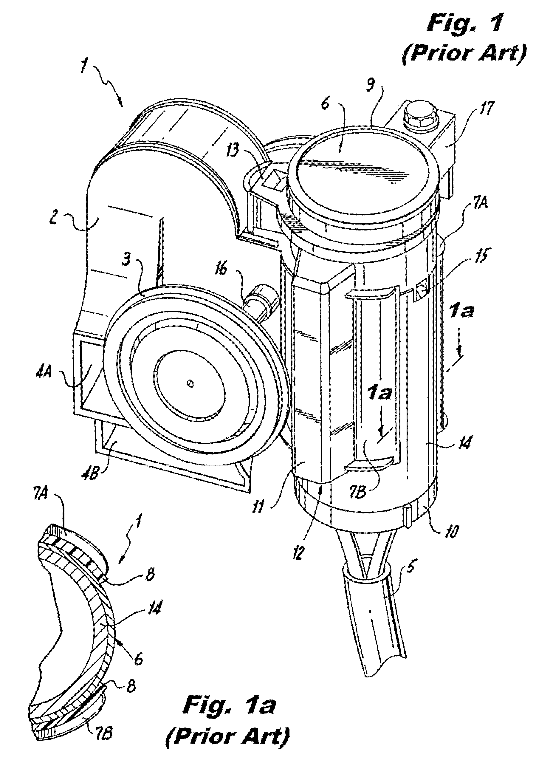 Electropneumatic horn with air venting channels
