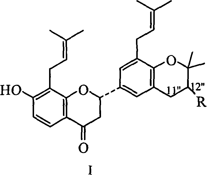 Prenylflavanone compound and use thereof in preparation of anti-tumor medicaments
