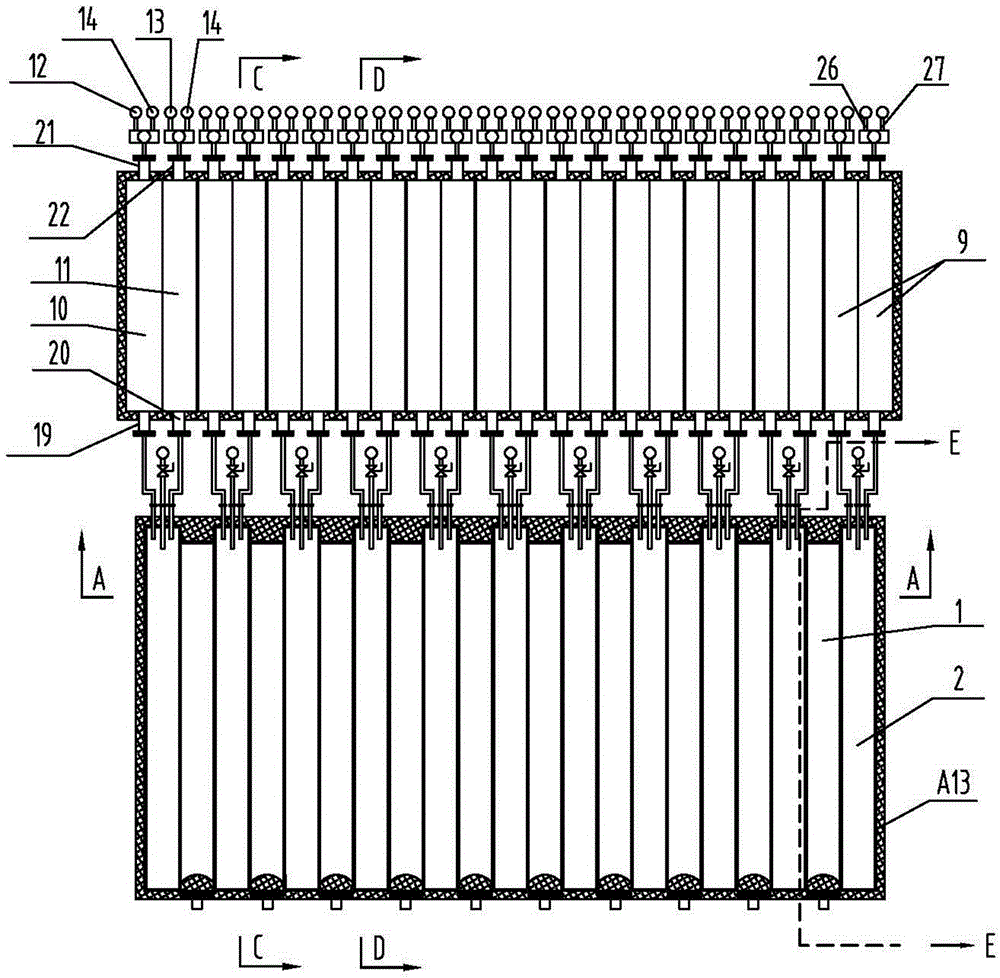 Transverse alternate heating and vertical coke discharging type tamping coke furnace