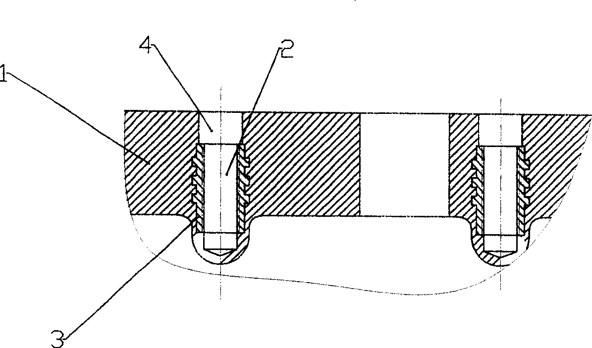 Thread fixing structure of thermal-state magnesium alloy component