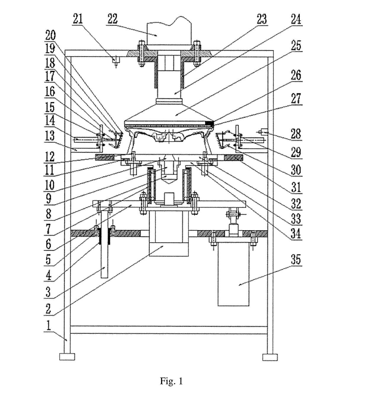 On-line induction heating device for wheel blank