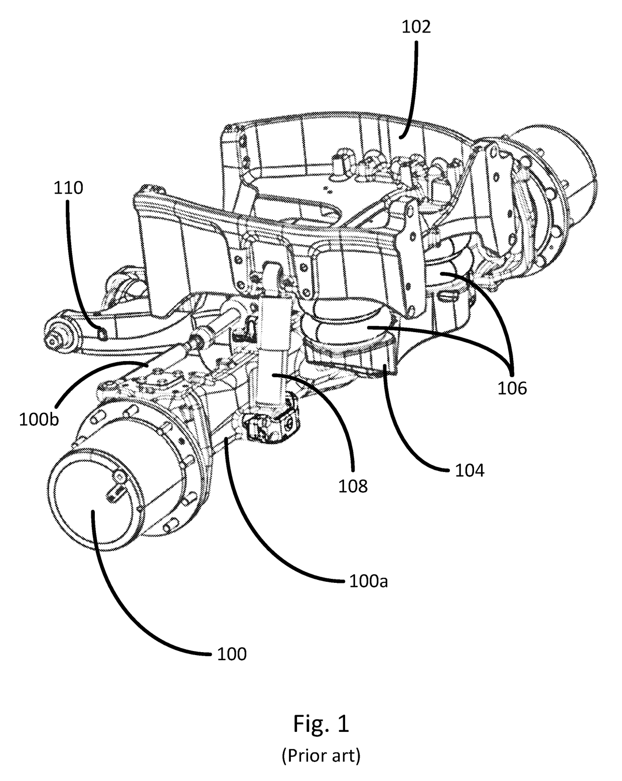 Axle suspension system for a tractor