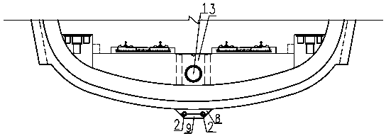 Partial deep-buried drainage ditch structure at tunnel base