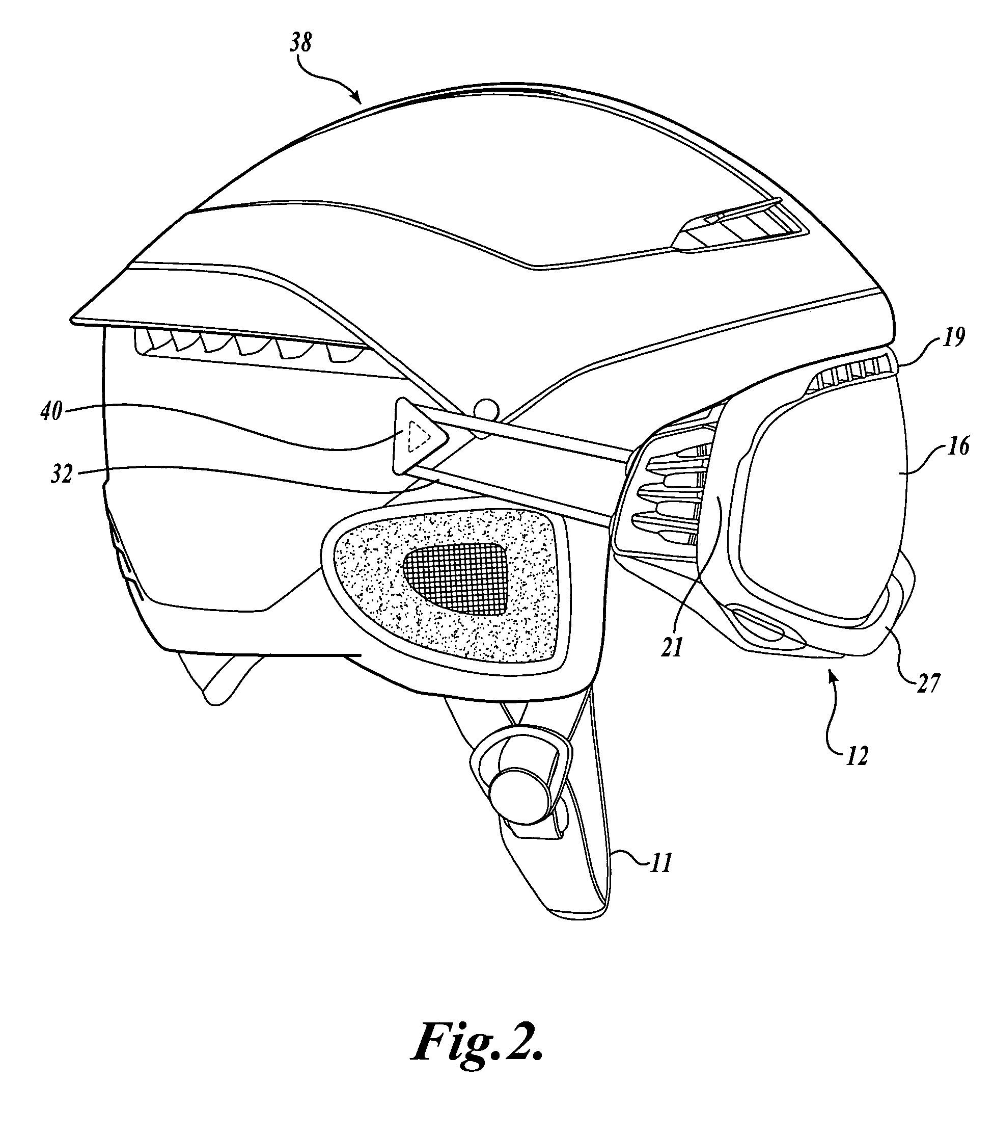 Goggle contoured for helmet engagement