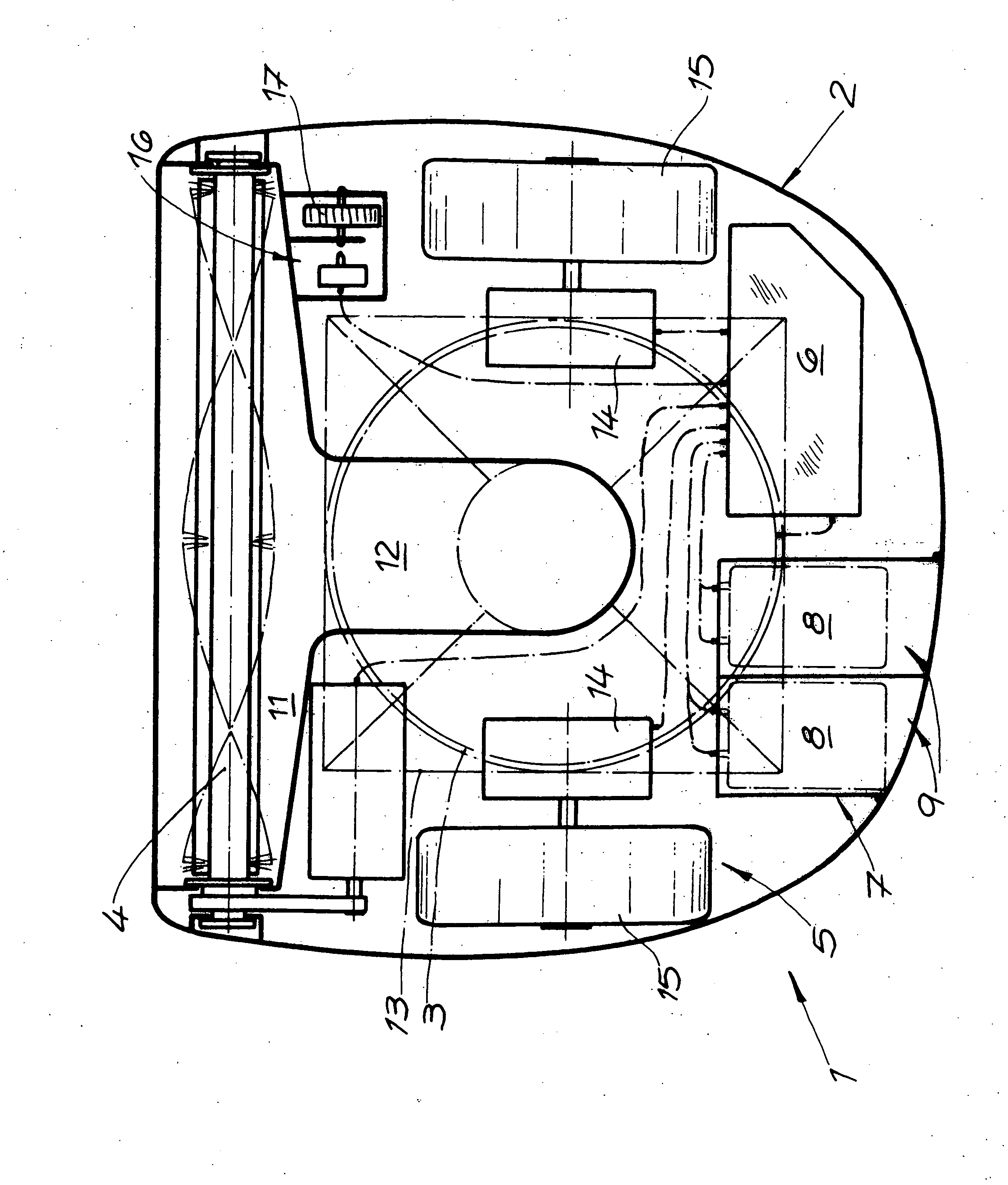Self-propelled vacuum-cleaning device