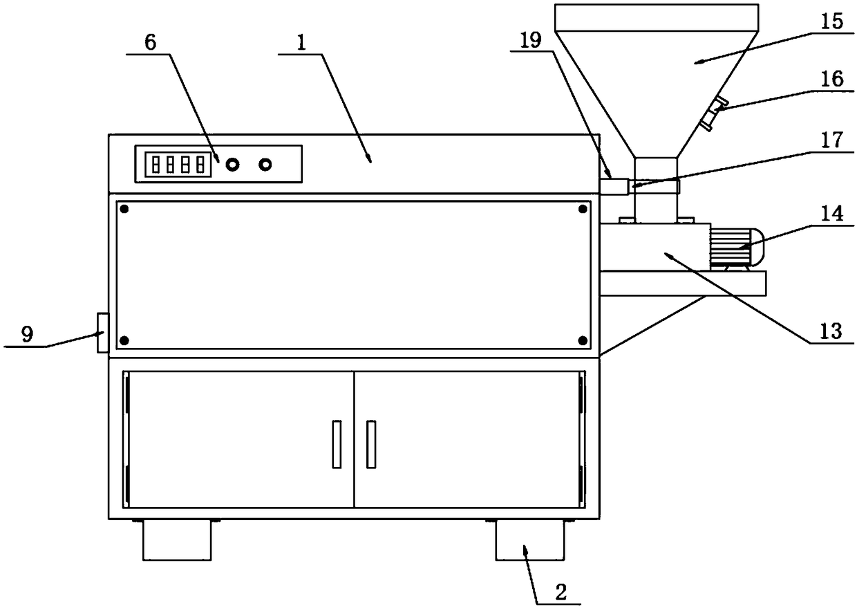 Medicinal material grinding device and method in health-care wine production line