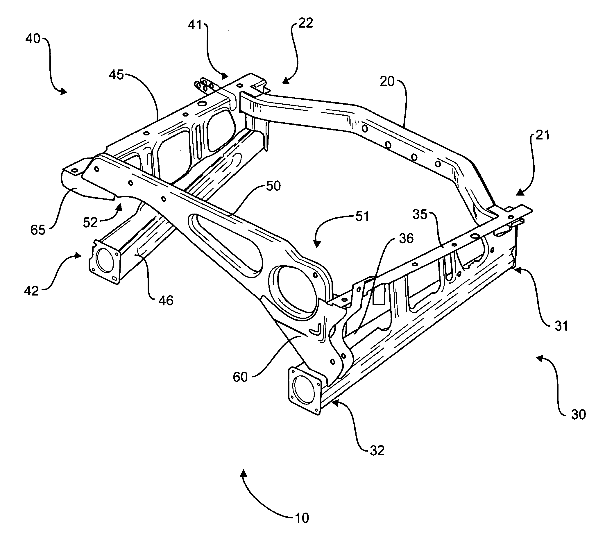 Force redistributing system for a vehicle in the event of a rear impact