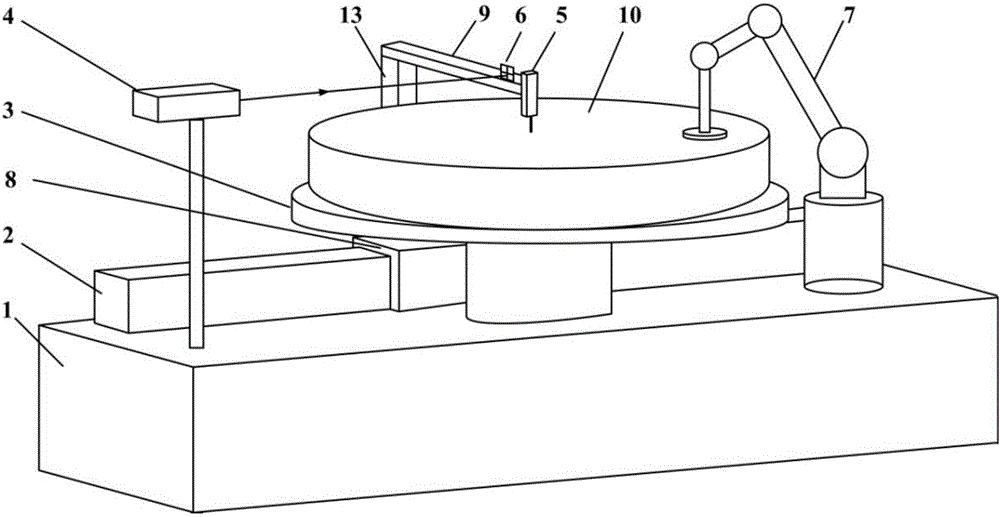 Machining and detecting device and method for large-aperture aspheric contour
