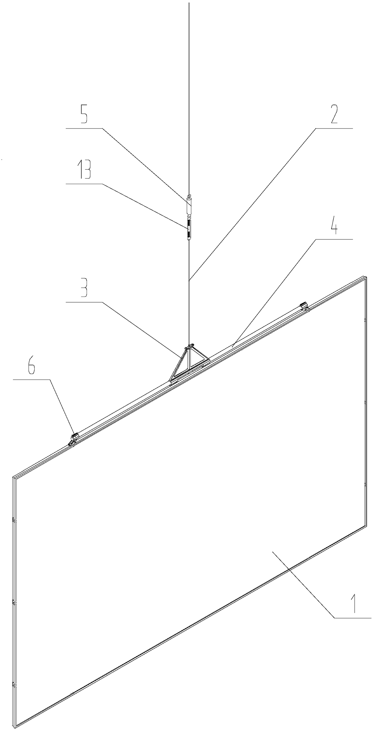 Hanging attitude adjustment device for solar wing panel surface installation and testing