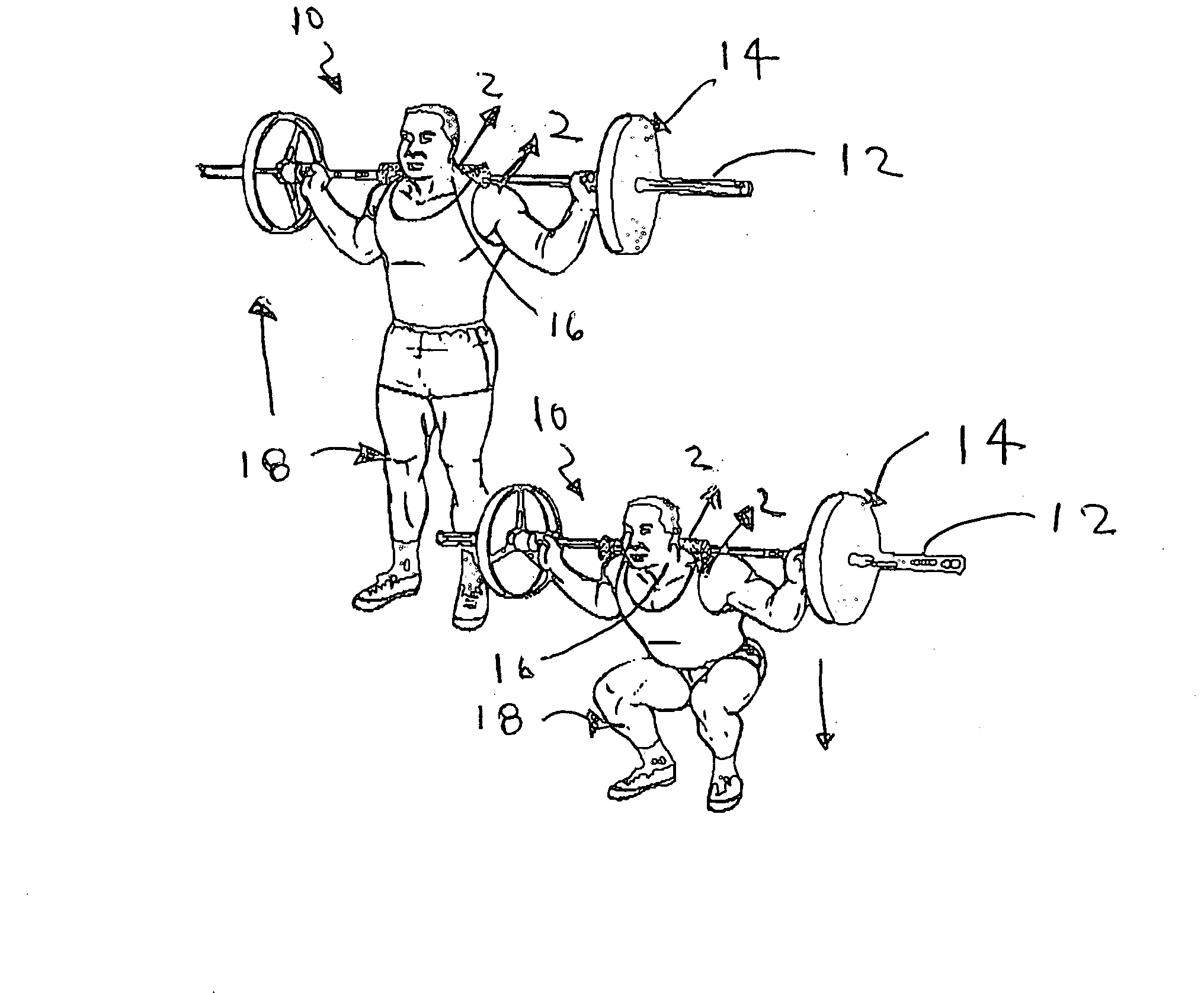 Load-distribution cushion padding for engaging around a bar of a weight-lifting device and for cradling and protecting the cervical spine of a weightlifter by absorbing shock from the bar of the weigh-lifting device while the weight-lifter is doing a squat exercise