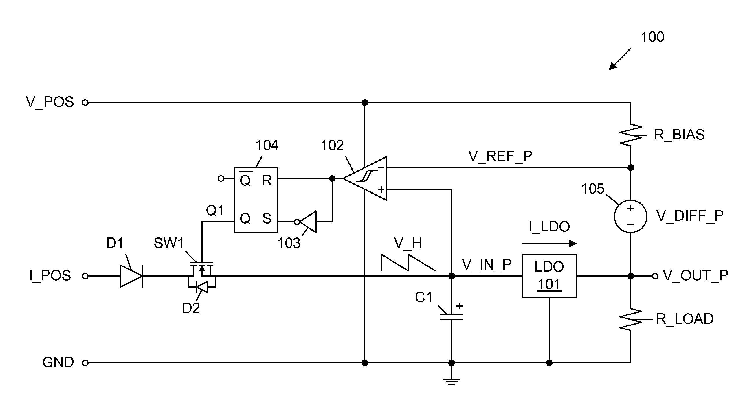 Autonomous controlled headroom low dropout regulator for single inductor multiple output power supply