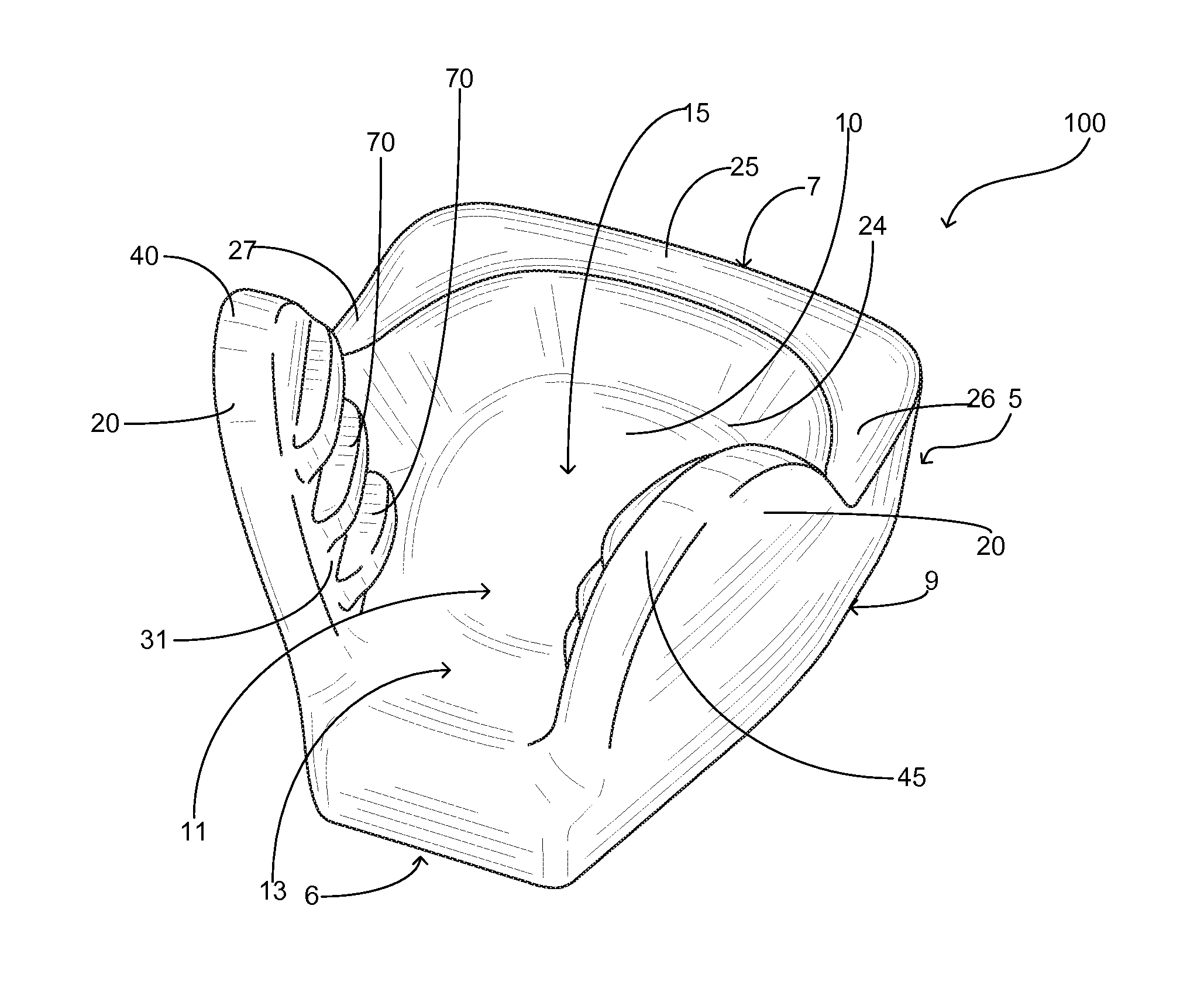 Supine headrest with mandibular engaging portion