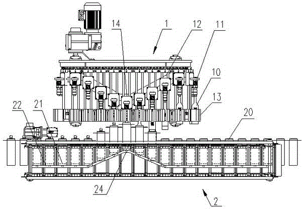 A material bottle cartoning machine and its cartoning process