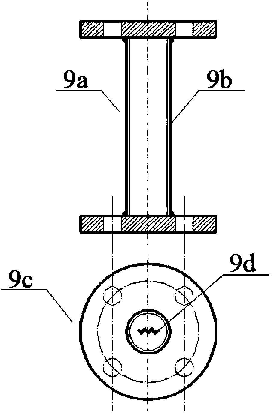Experimental device and method for liquid phase pipeline leaking irregular holes equivalent to round holes