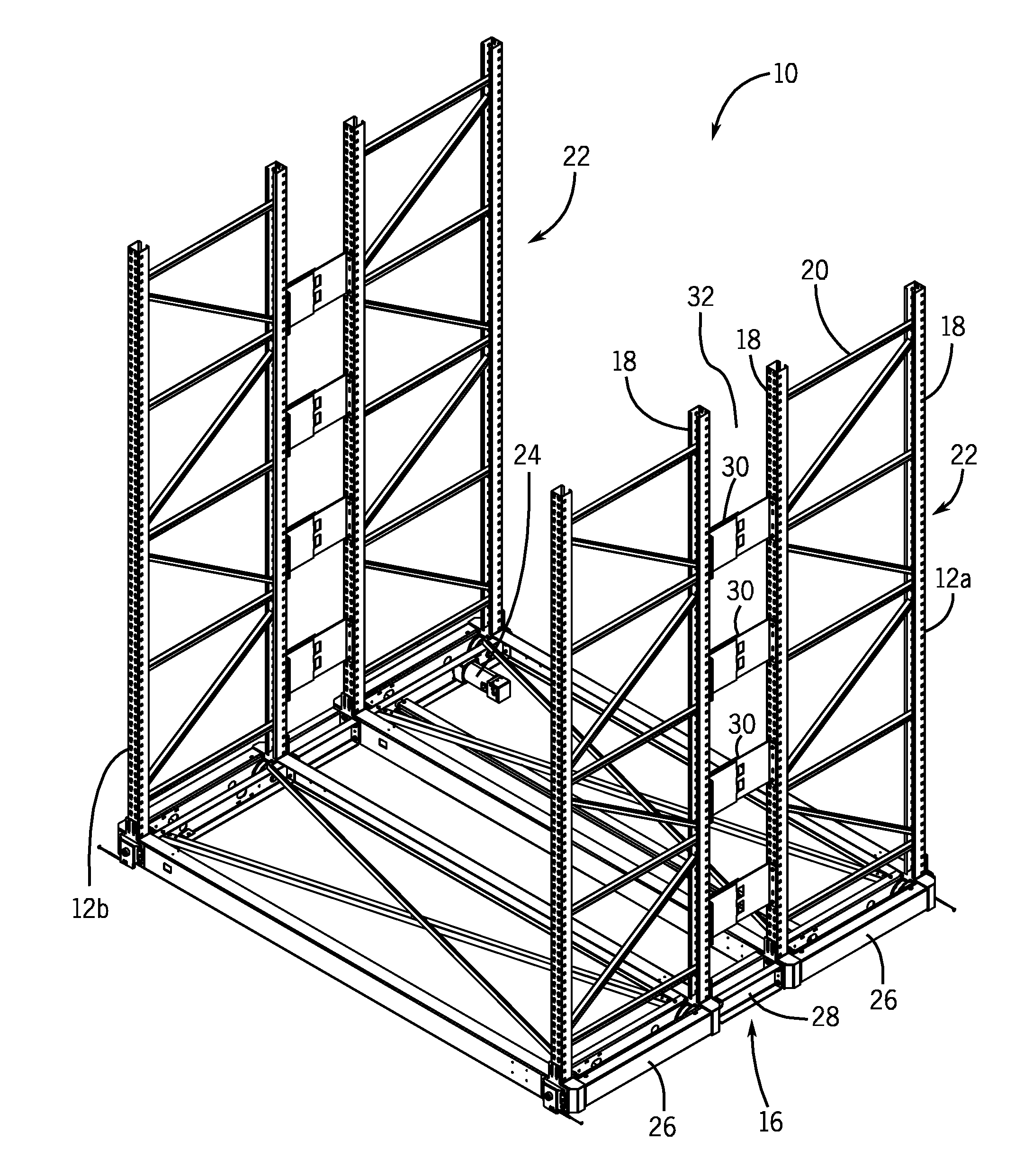 Structural articulation joint for high density mobile carriage