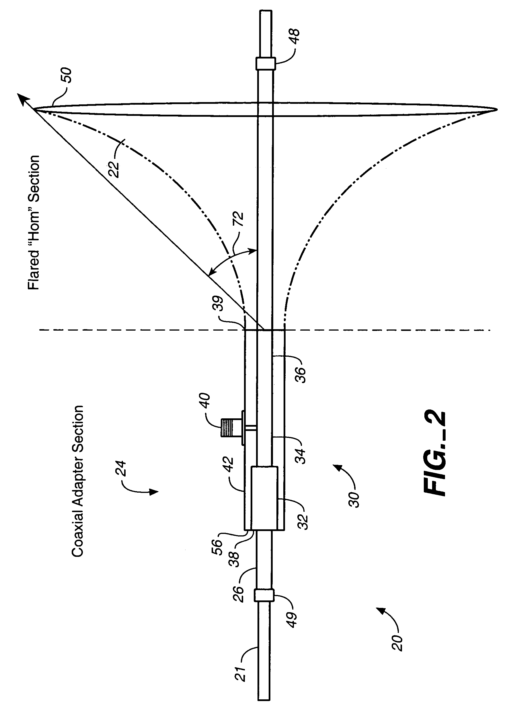 Method and apparatus for launching a surfacewave onto a single conductor transmission line using a slohed flared cone