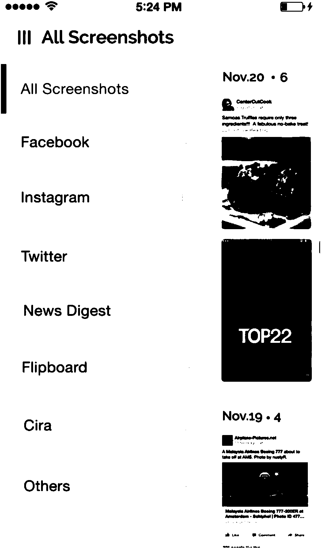 Method and device for sharing content between applications