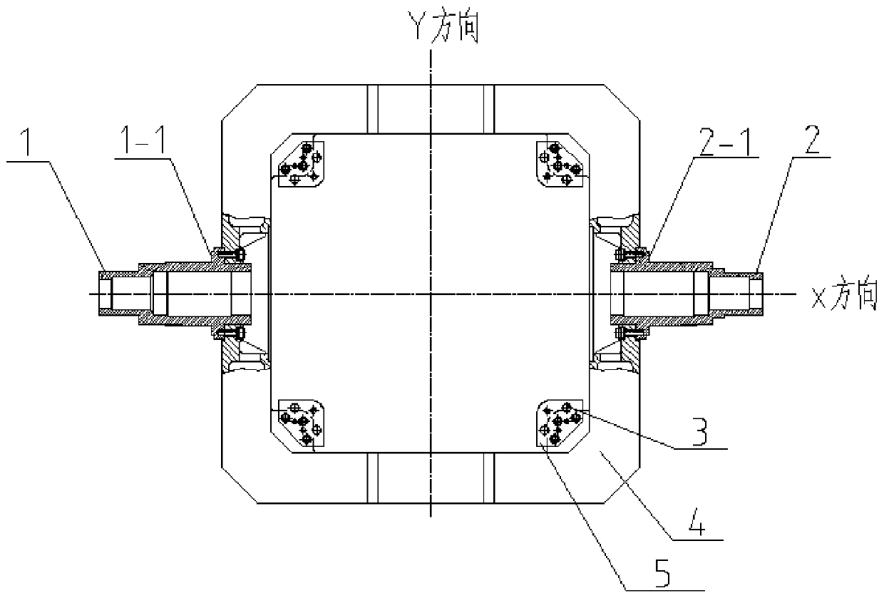 A combined assembly method of three-axis turntable inner frame components