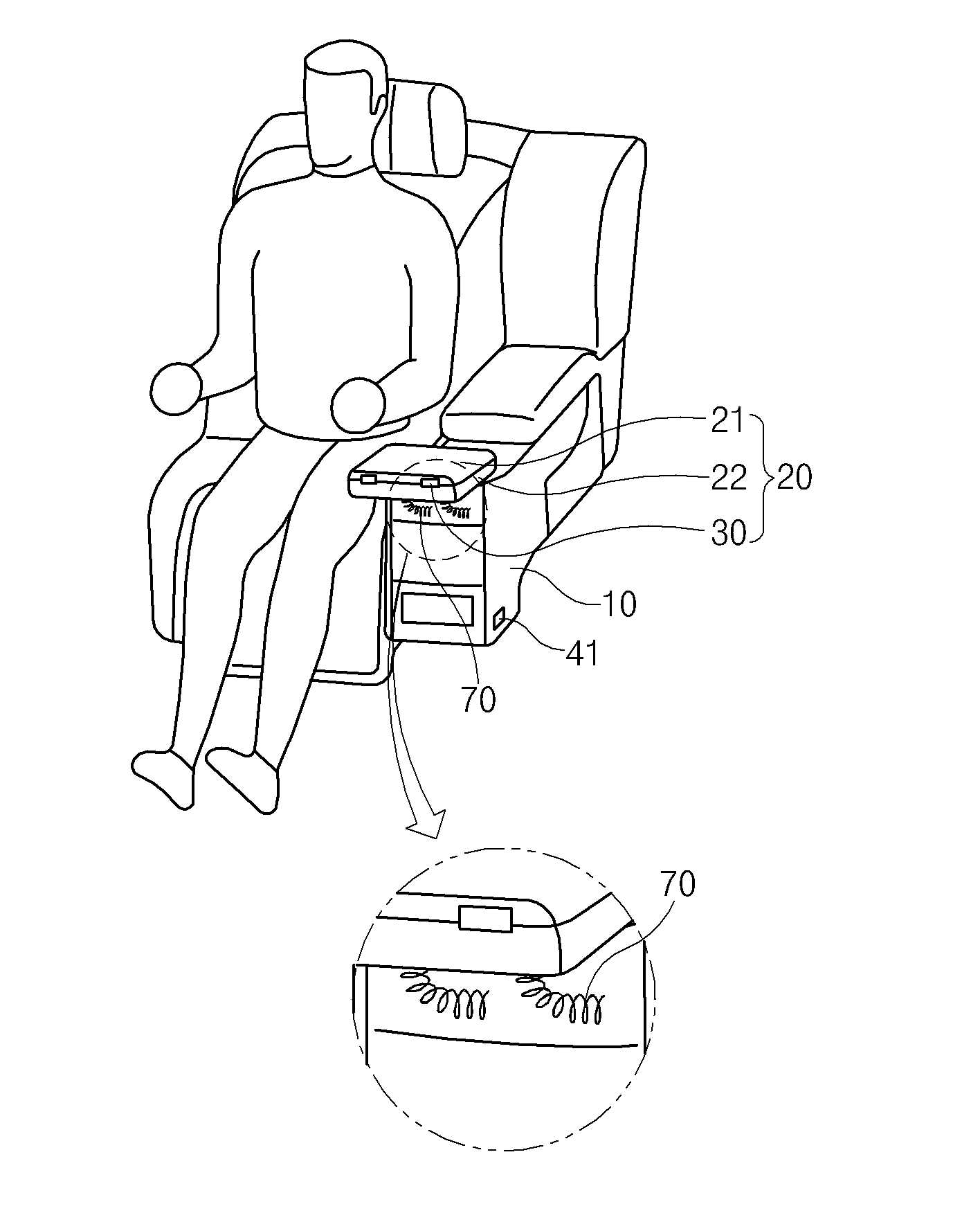 Rear seat table assembly for vehicle