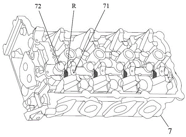 A checker for detecting the avoidance plane of the rocker arm movement of the special-shaped cavity of the cylinder head