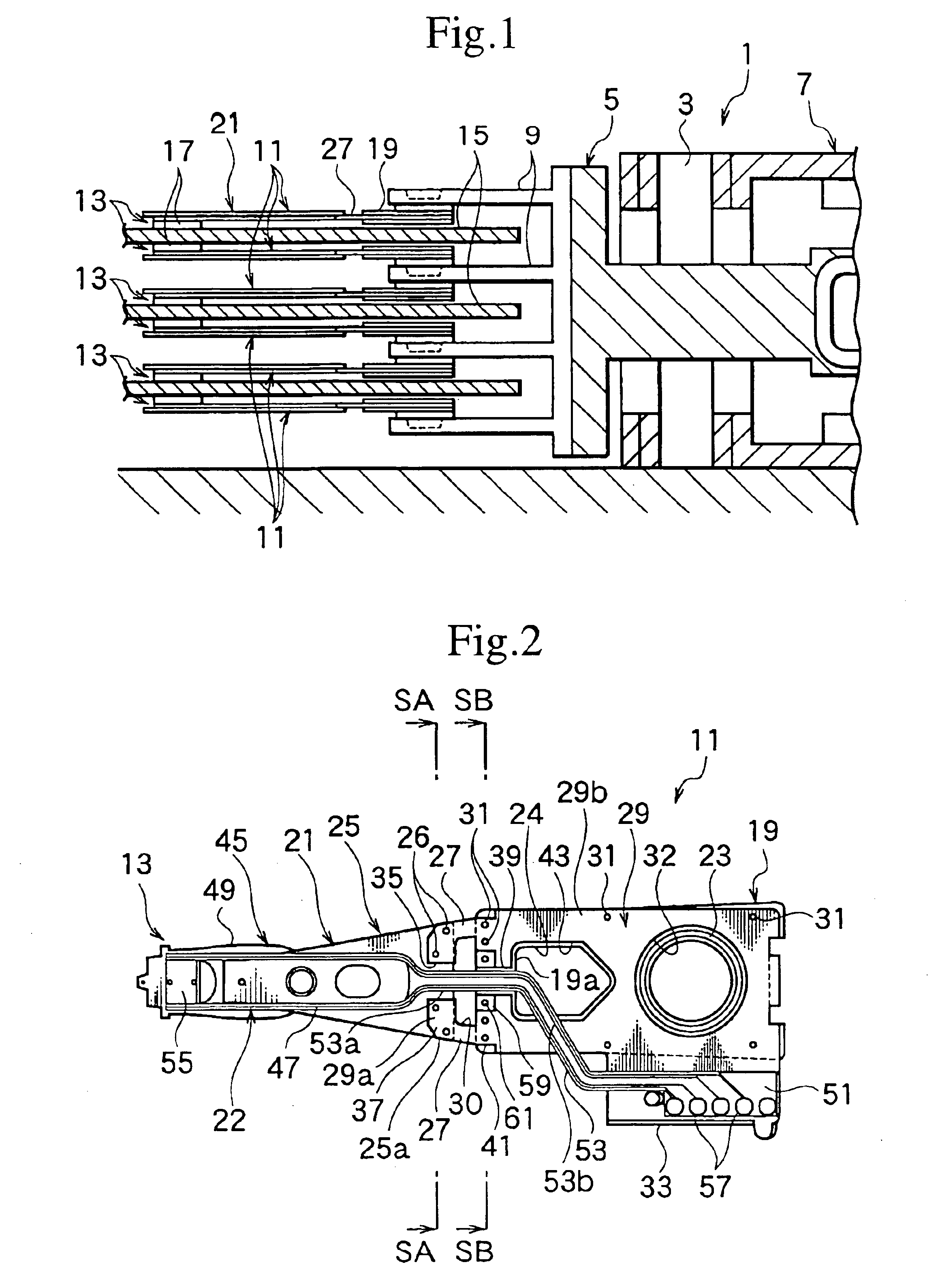Head suspension for disk drive