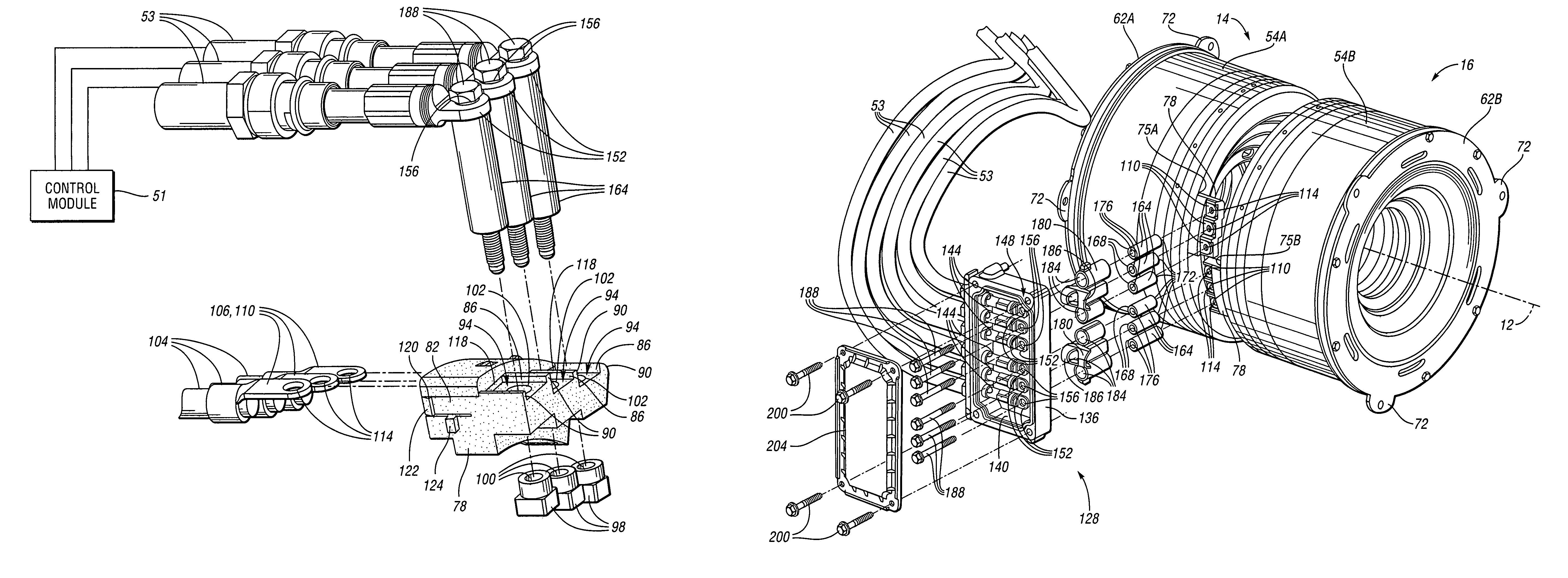 Hybrid electro-mechanical transmission wire isolators with threaded inserts