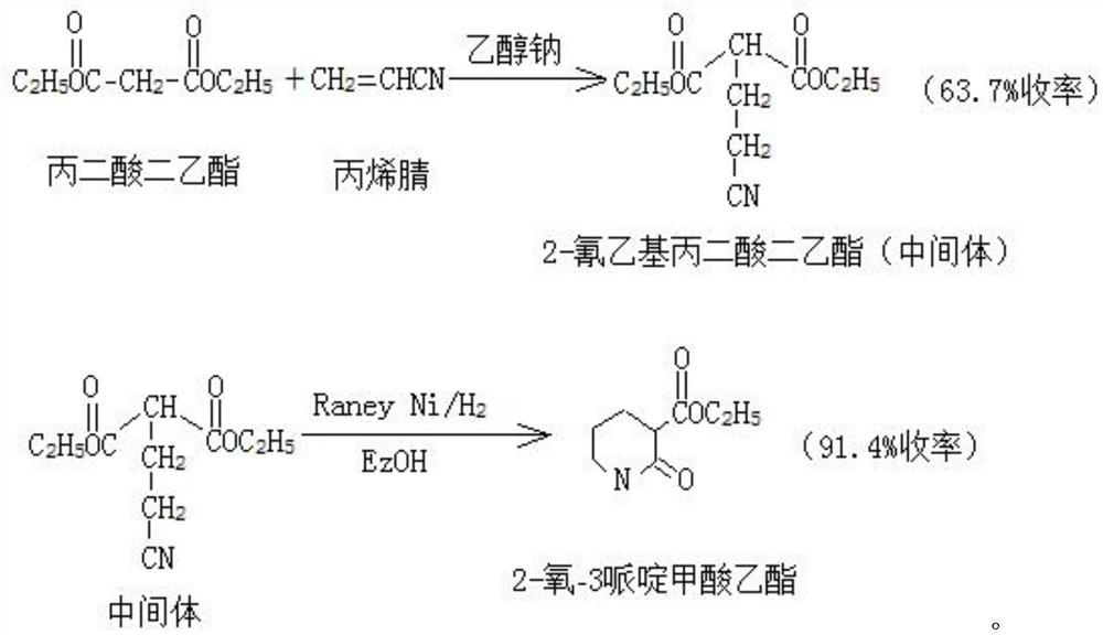 The preparation method of ethyl 2-oxo-3-piperidinecarboxylate