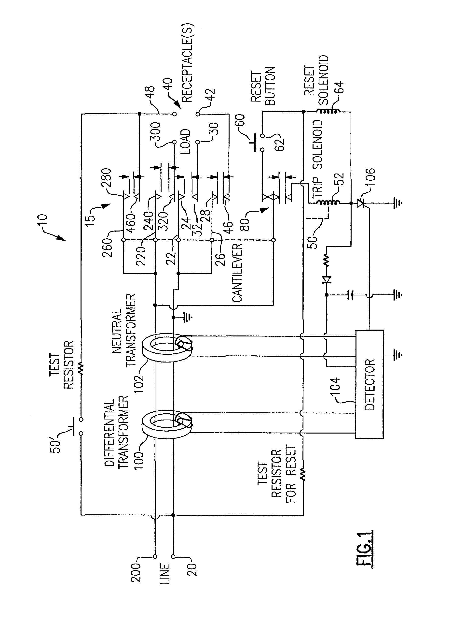 Protection device with power to receptacle cut-off