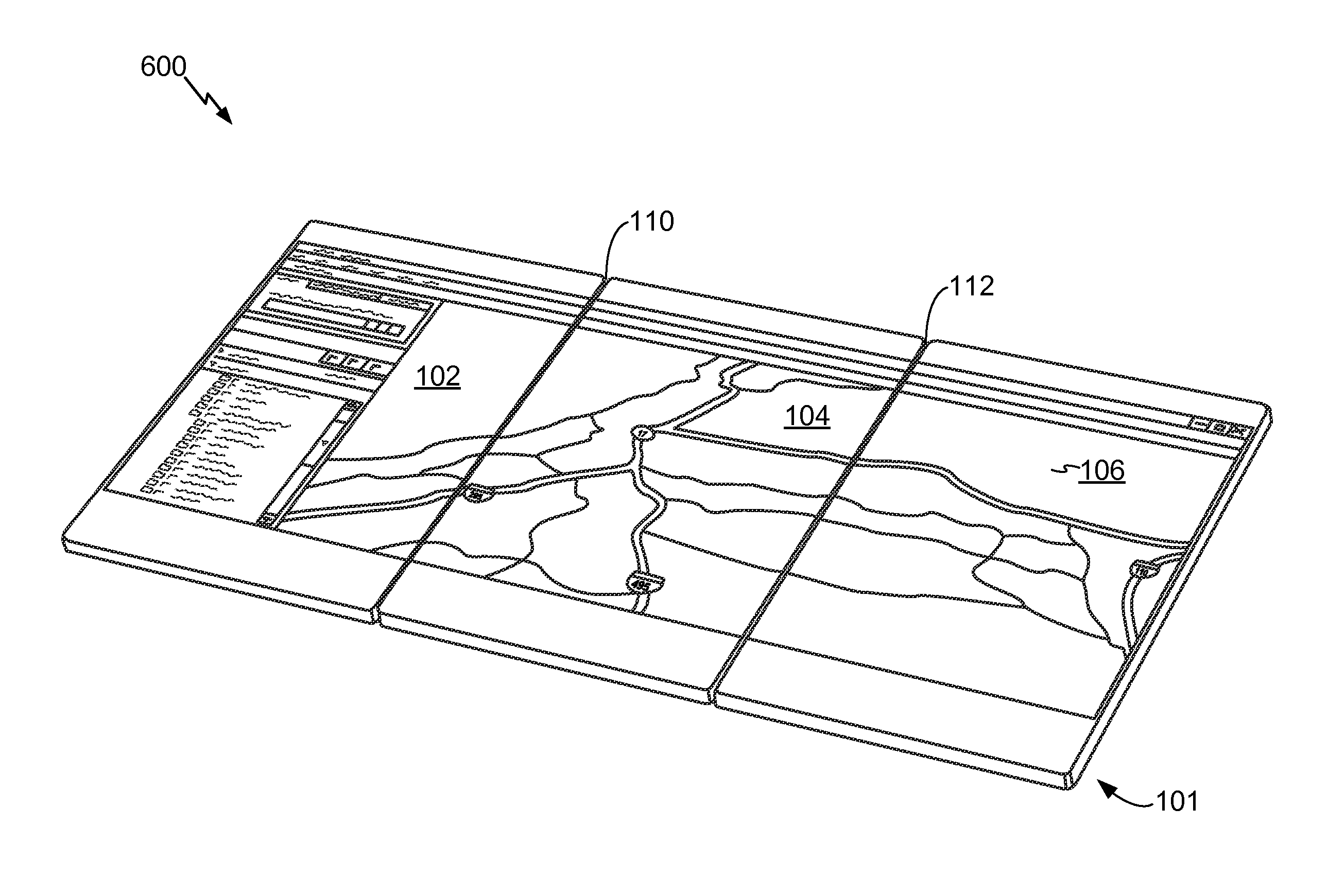 Multi-fold mobile device with configurable interface