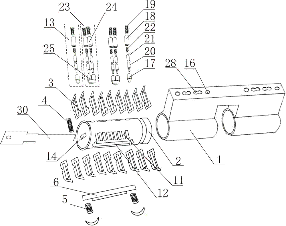 Blade type anti-theft lock