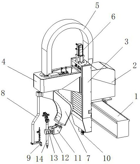 Flame thermal cutting groove head mechanism device