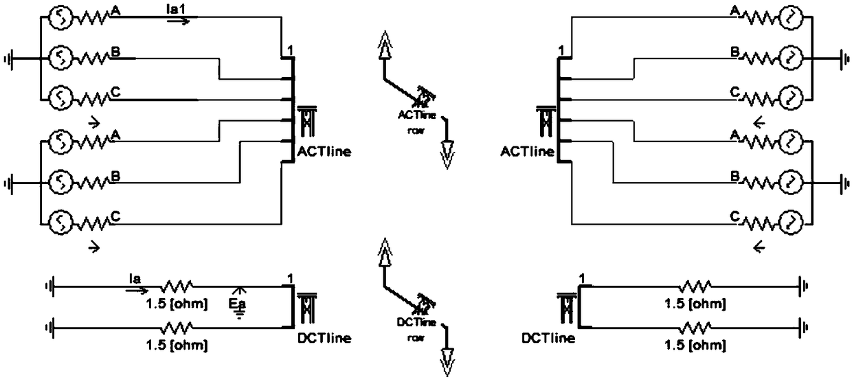 Simulation calculation method of induced voltage and current of newly-built HVDC transmission line based on PSCAD